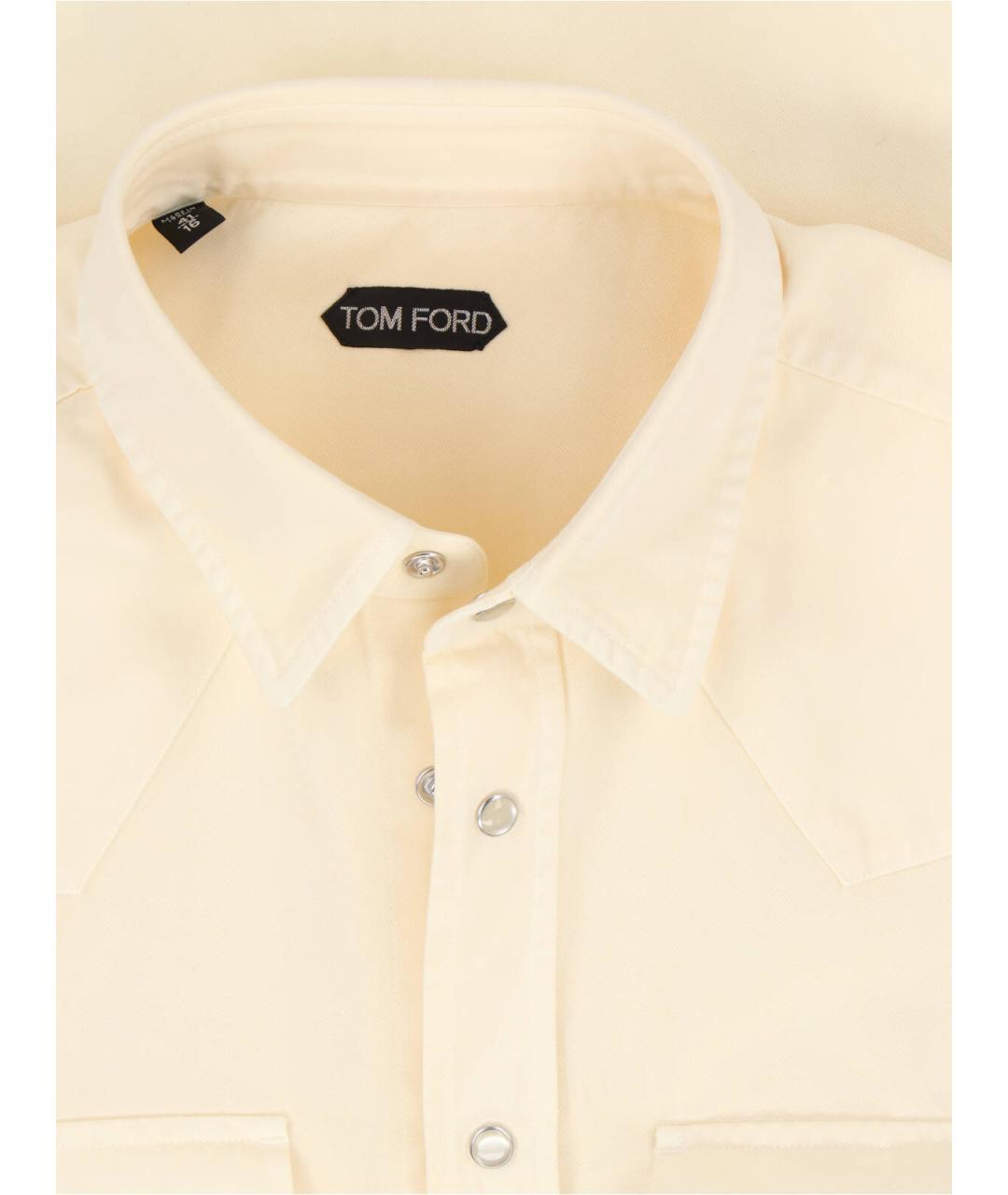 TOM FORD Бежевая хлопковая кэжуал рубашка, фото 4
