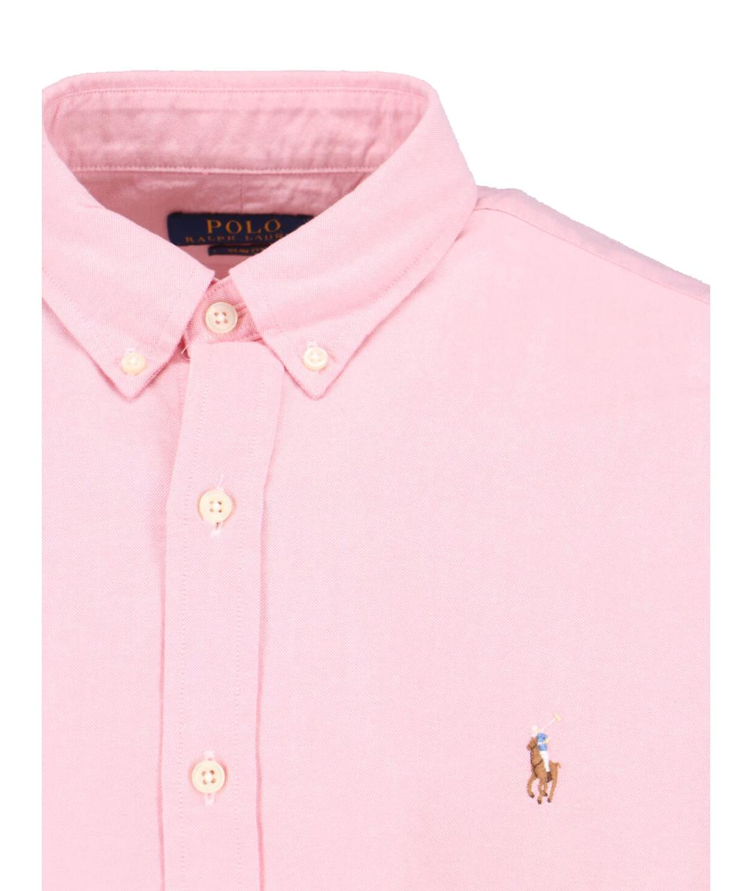 POLO RALPH LAUREN Розовая хлопковая кэжуал рубашка, фото 3