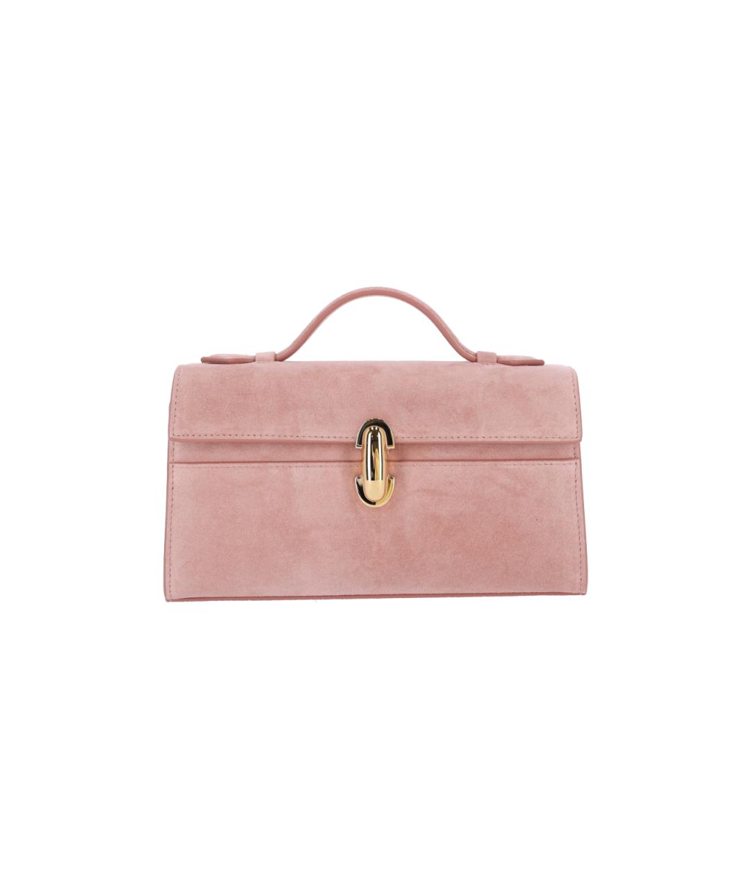 Savette Розовая кожаная сумка с короткими ручками, фото 1