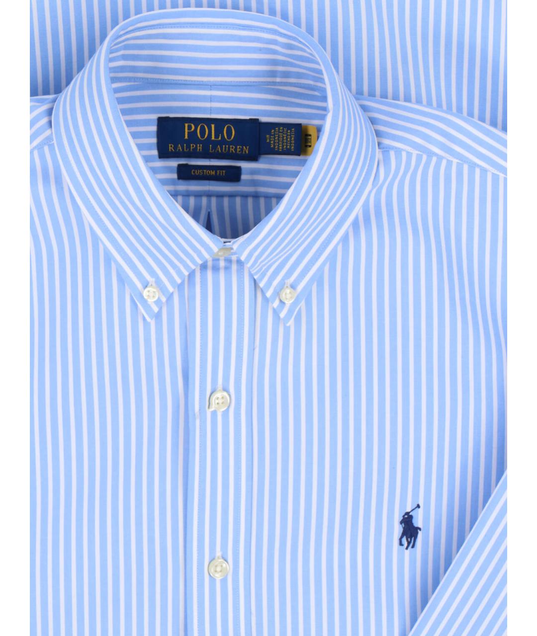 POLO RALPH LAUREN Голубая хлопковая кэжуал рубашка, фото 3