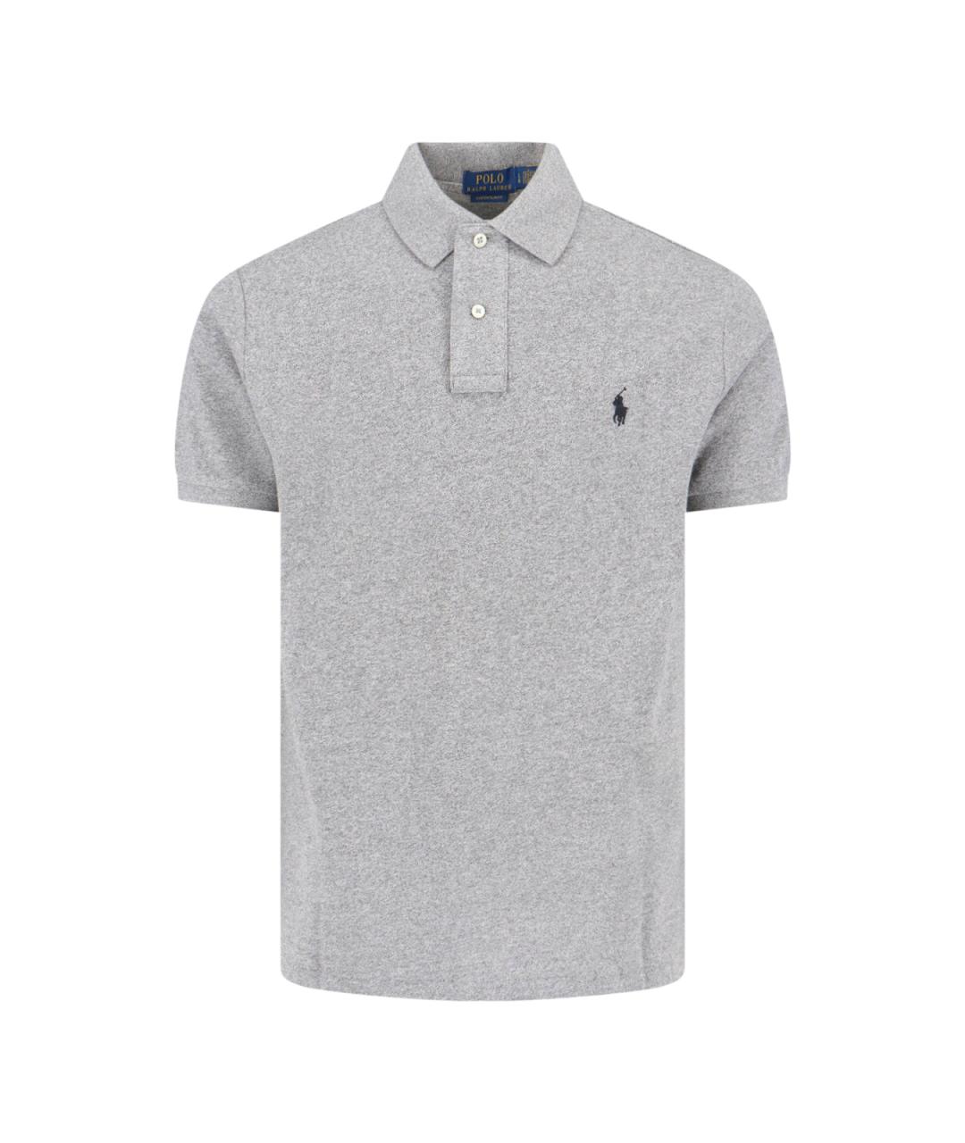POLO RALPH LAUREN Серое хлопковое поло с коротким рукавом, фото 1