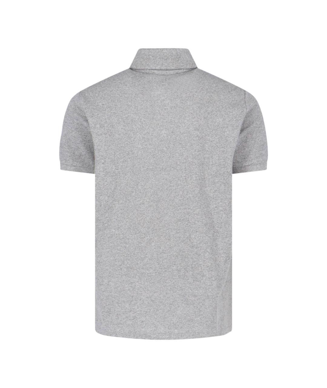 POLO RALPH LAUREN Серое хлопковое поло с коротким рукавом, фото 2