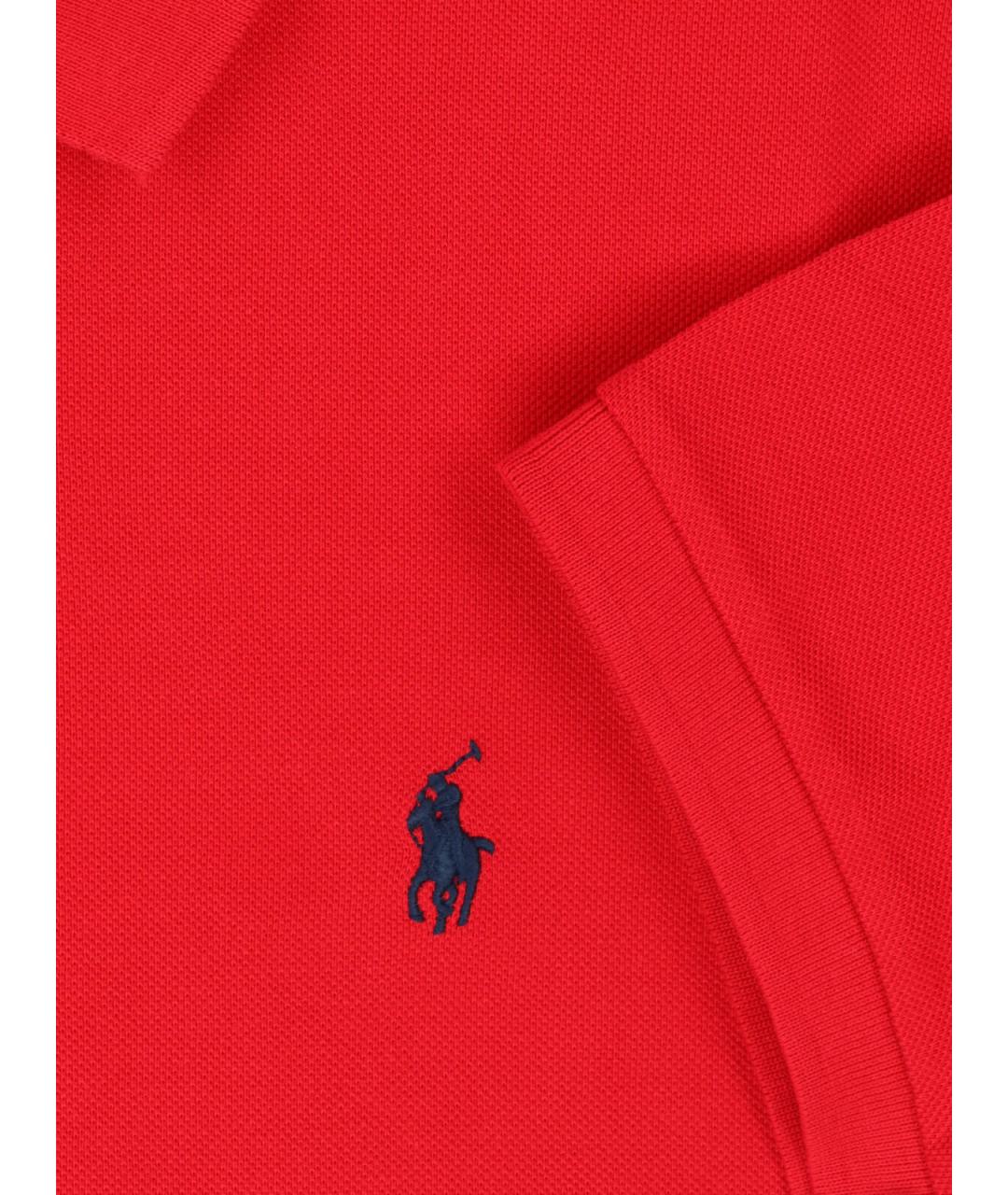 POLO RALPH LAUREN Красное хлопковое поло с коротким рукавом, фото 3