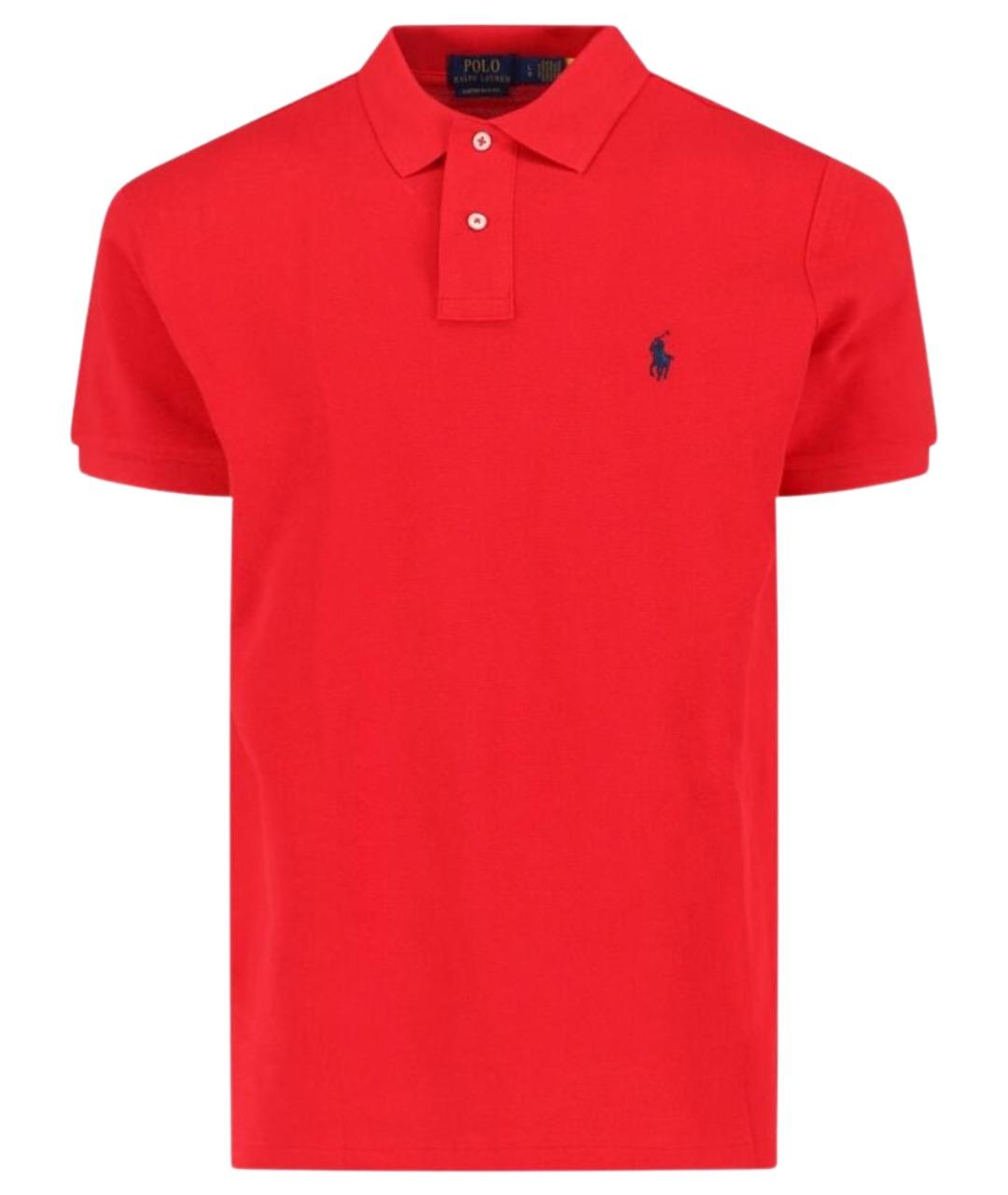POLO RALPH LAUREN Красное хлопковое поло с коротким рукавом, фото 1