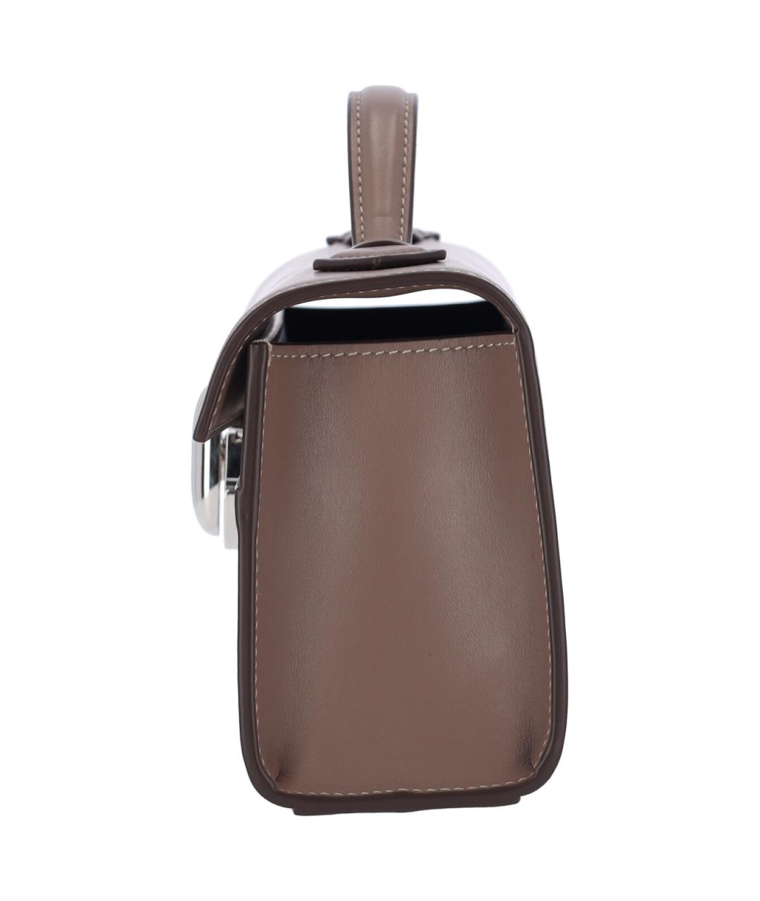 Savette Бежевая кожаная сумка с короткими ручками, фото 5