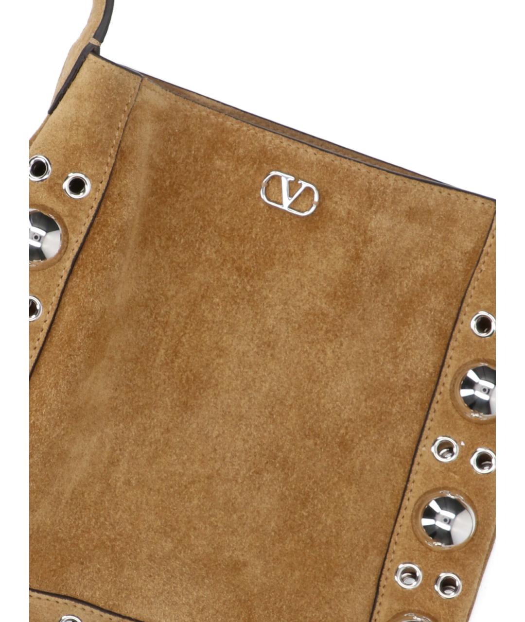 VALENTINO Бежевая замшевая сумка через плечо, фото 5