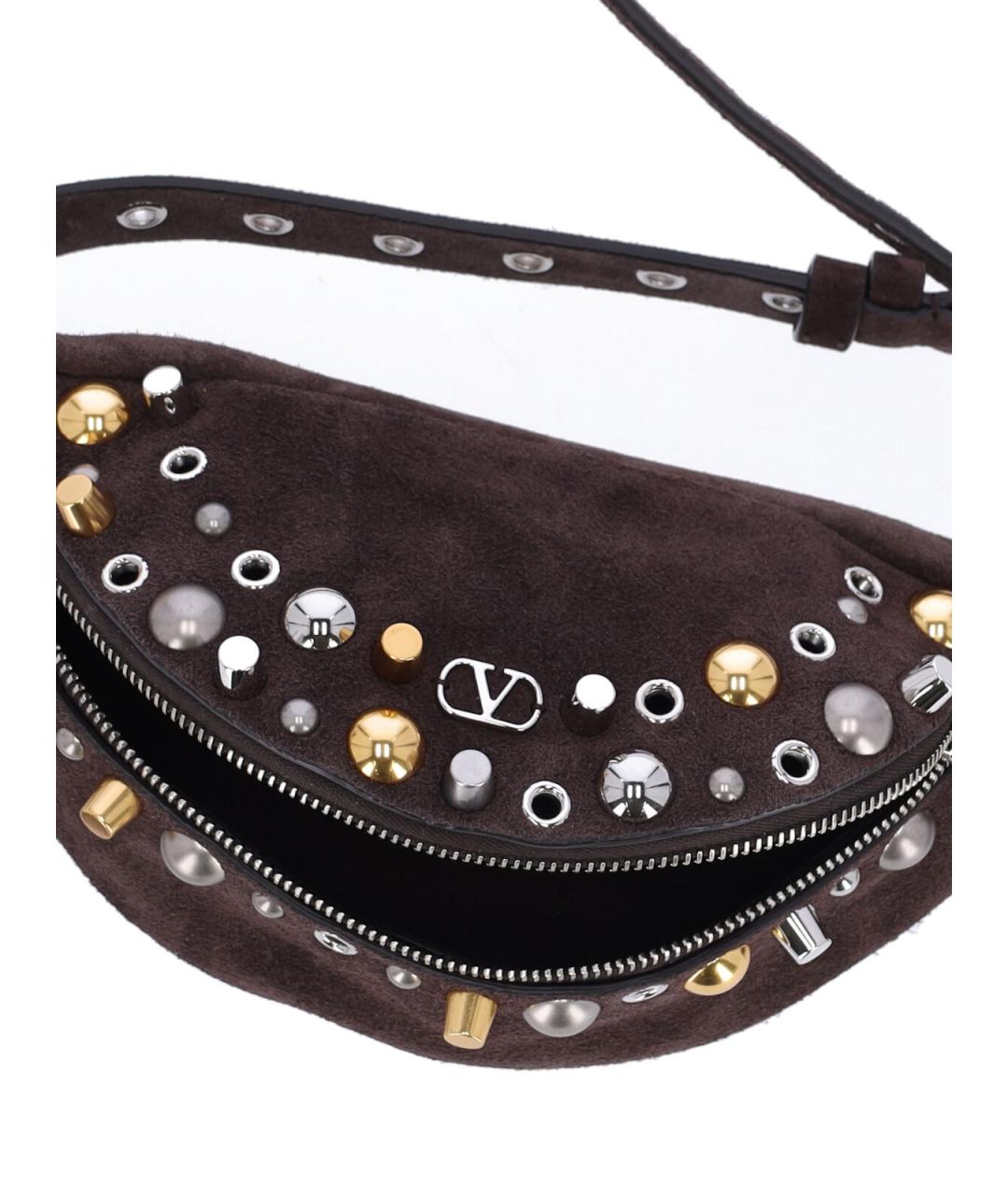VALENTINO Коричневая замшевая поясная сумка, фото 5
