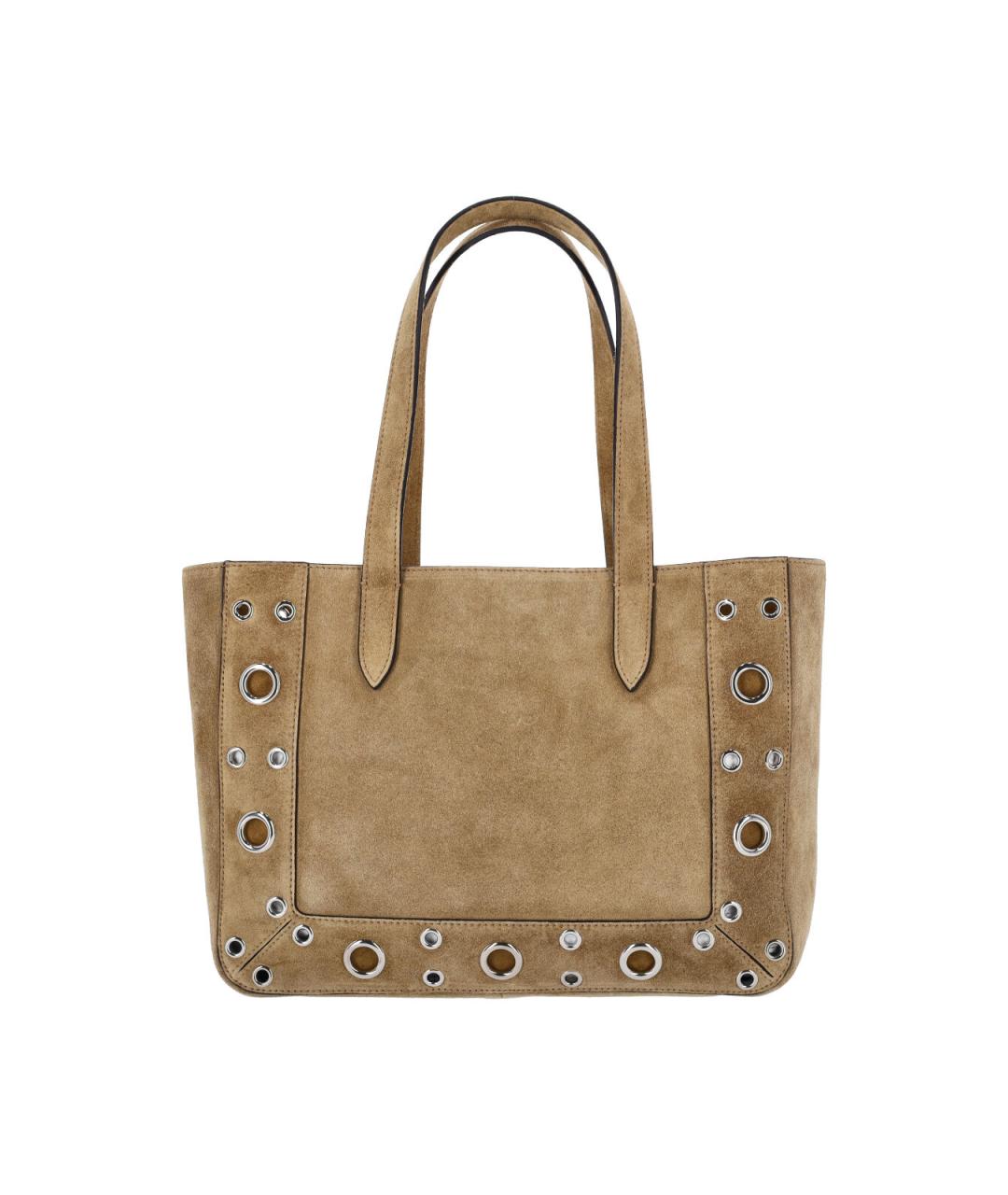 VALENTINO Бежевая замшевая сумка тоут, фото 3