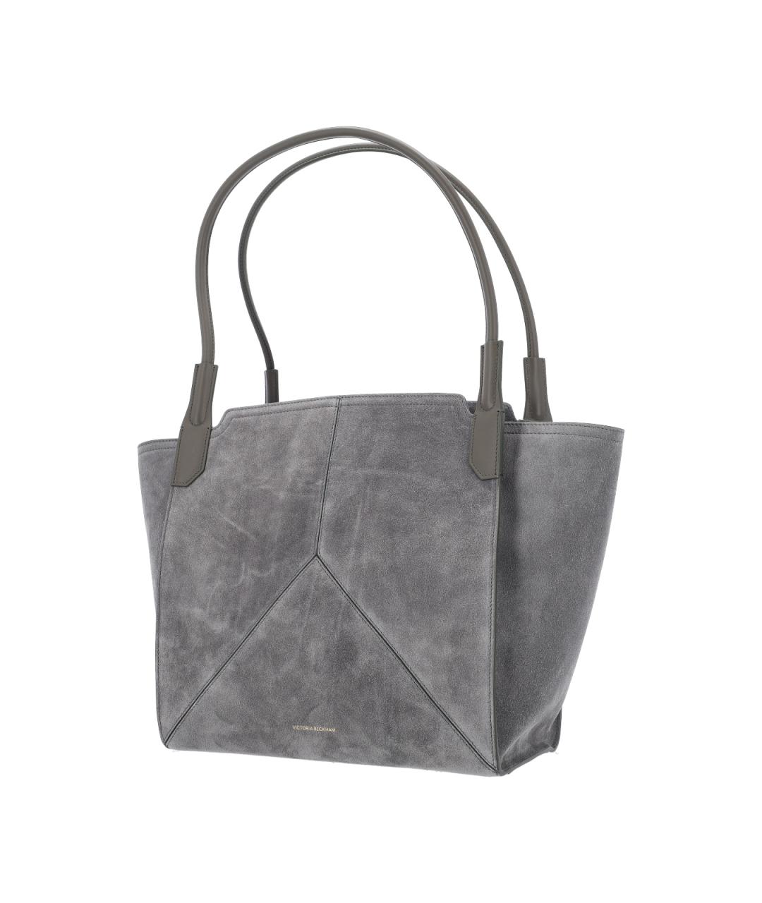 VICTORIA BECKHAM Серая замшевая сумка тоут, фото 2