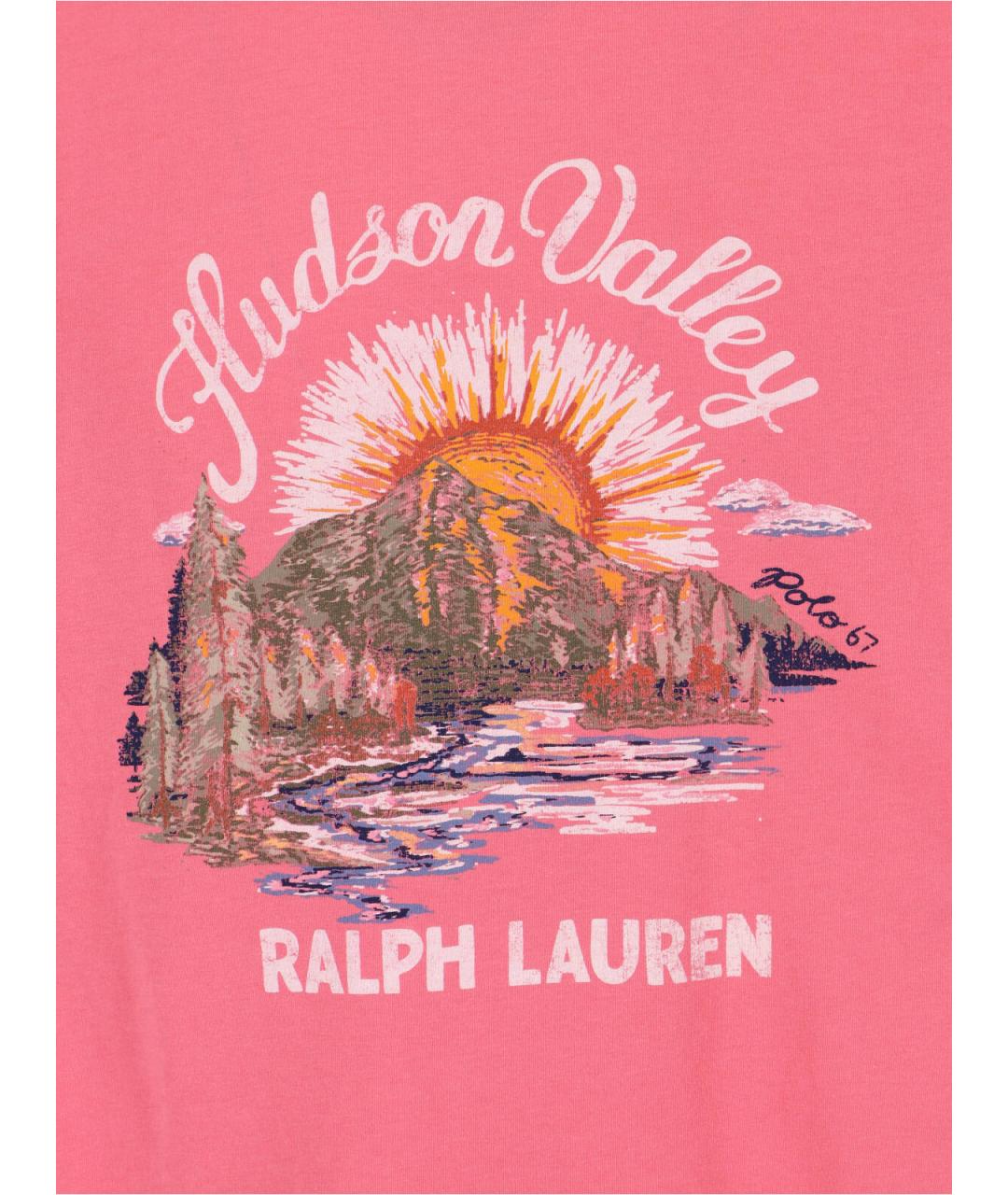 POLO RALPH LAUREN Розовая хлопковая футболка, фото 3