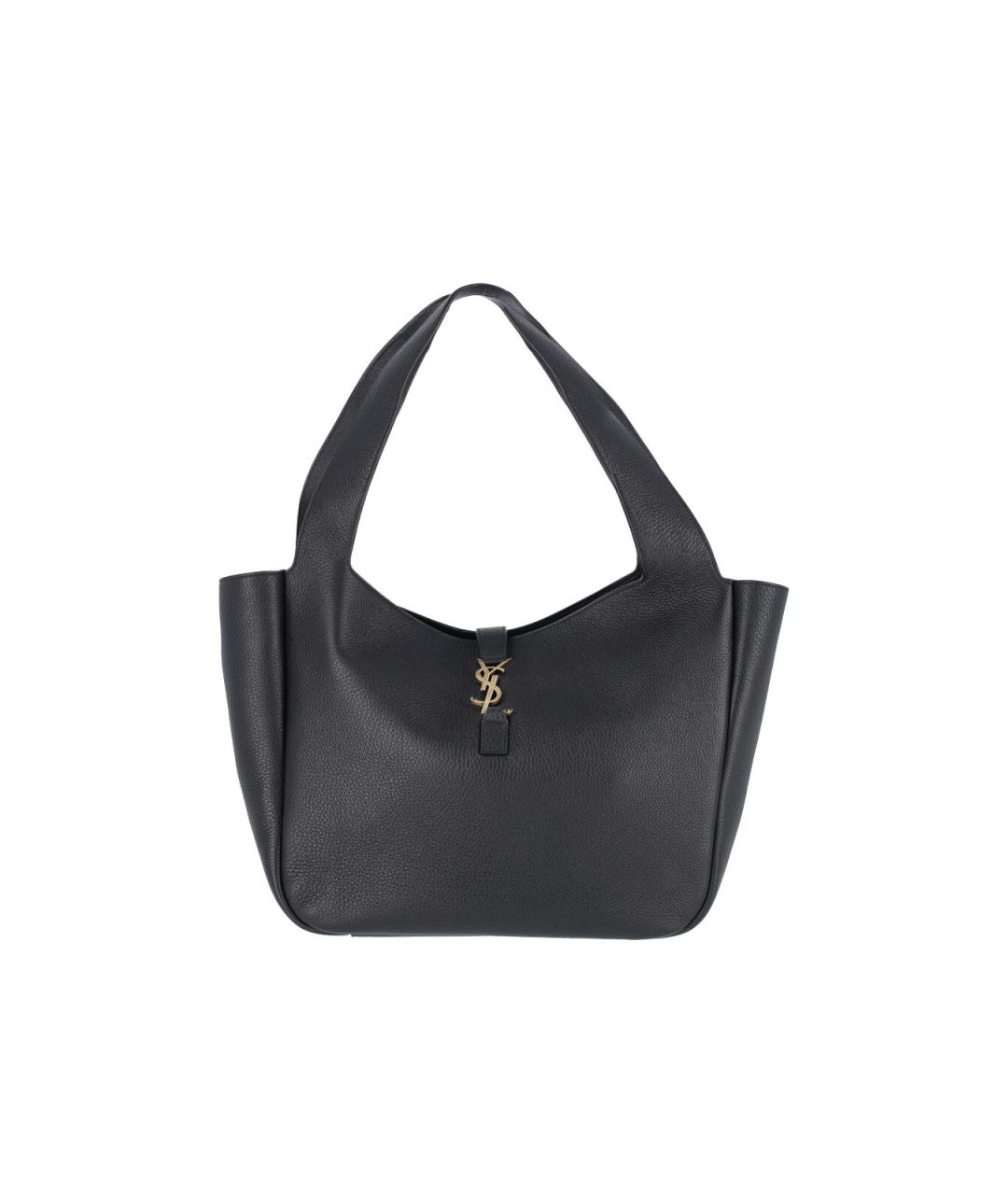 SAINT LAURENT Черная кожаная сумка тоут, фото 1