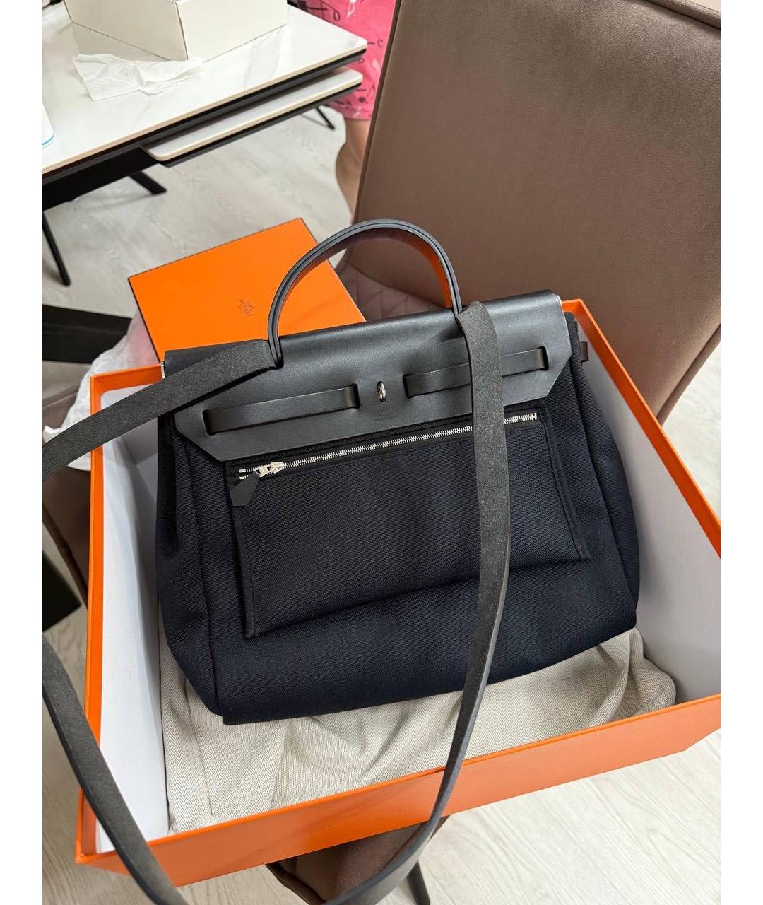 HERMES Черная тканевая сумка через плечо, фото 2