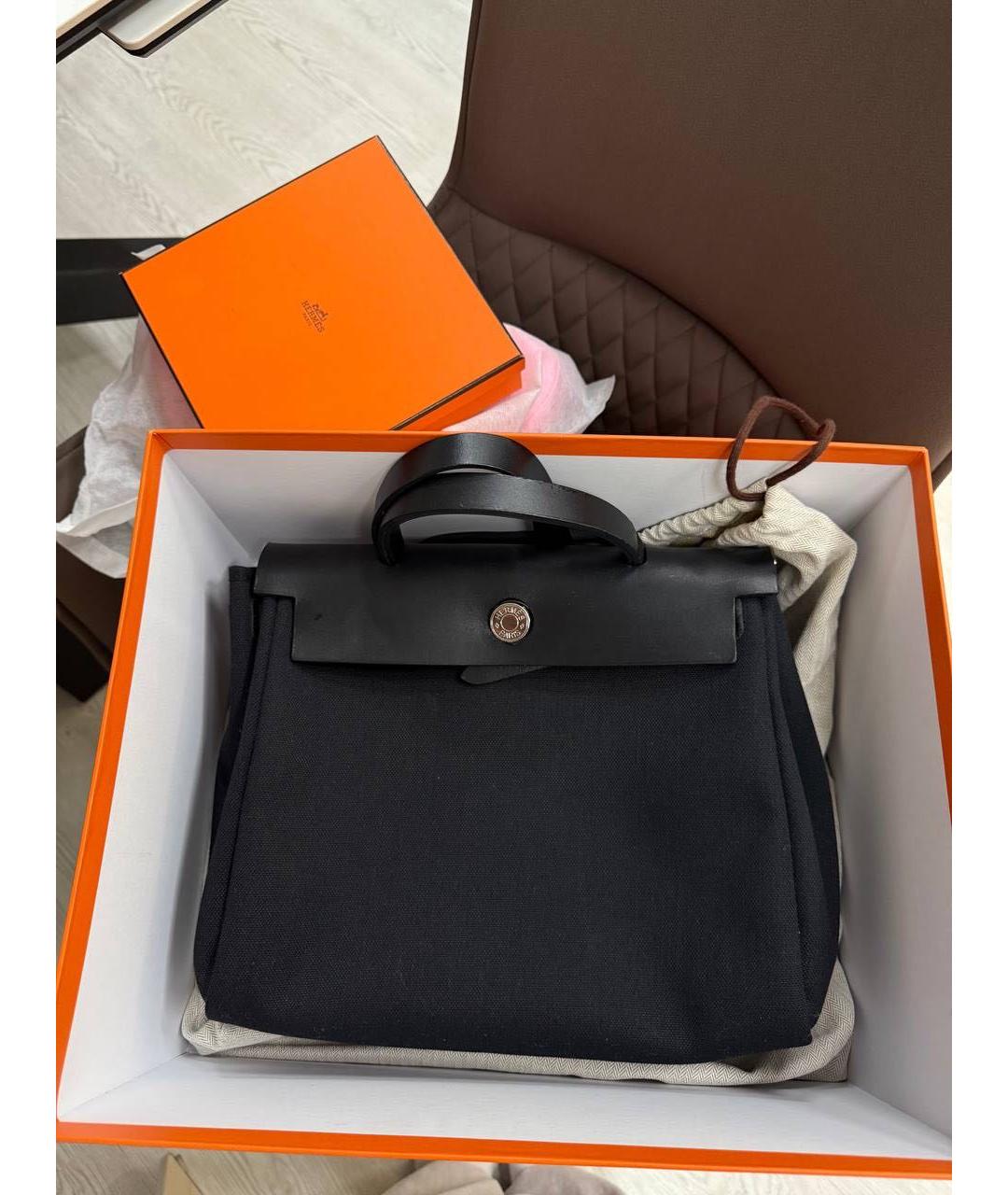 HERMES Черная тканевая сумка через плечо, фото 4