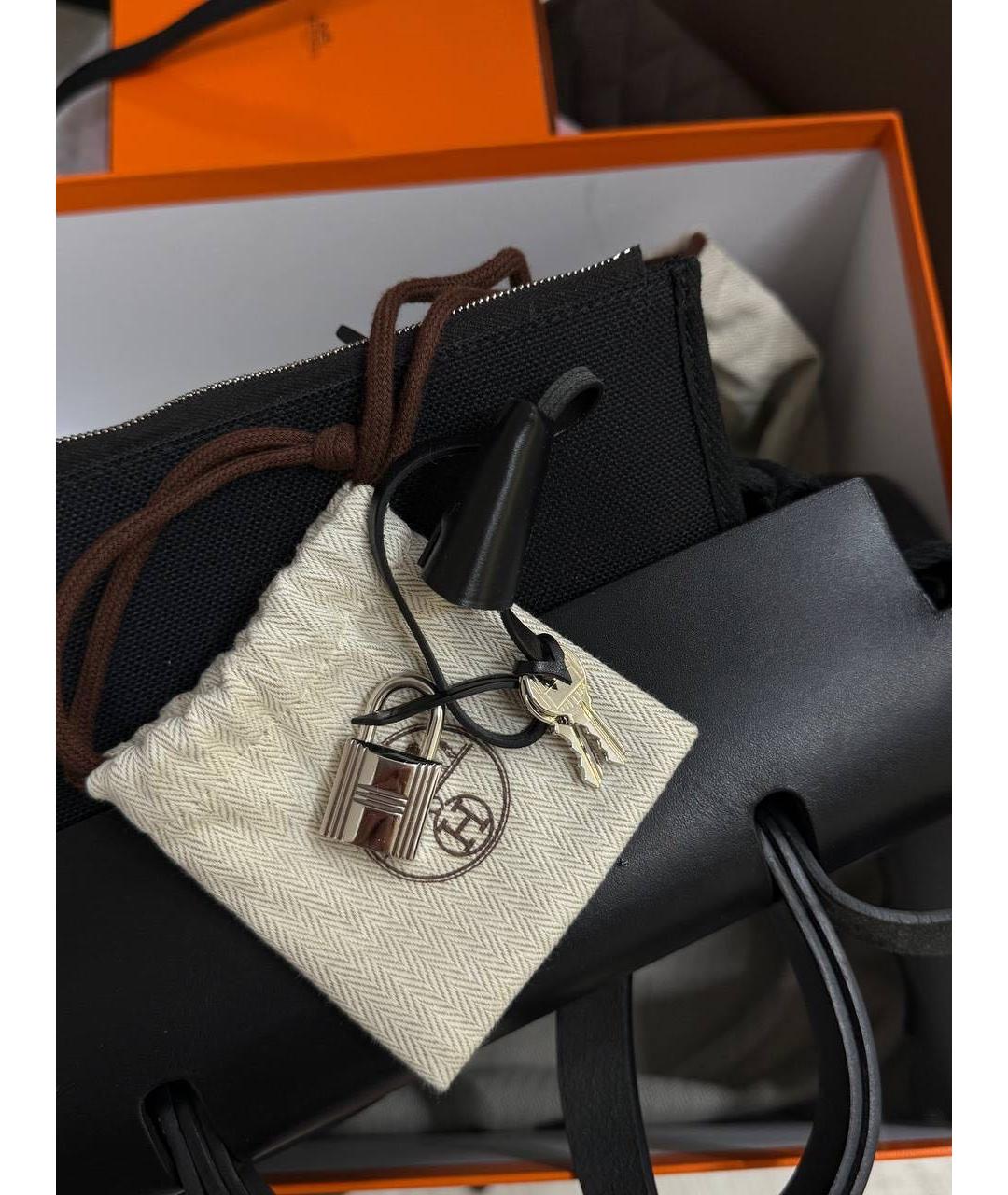 HERMES Черная тканевая сумка через плечо, фото 3