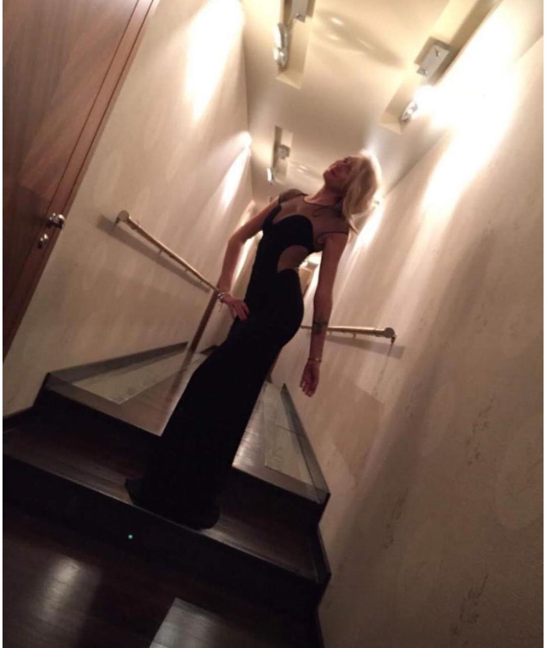 PINKO Черное сетчатое вечернее платье, фото 6