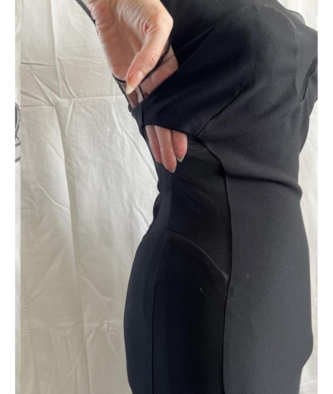 PINKO Черное сетчатое вечернее платье, фото 3