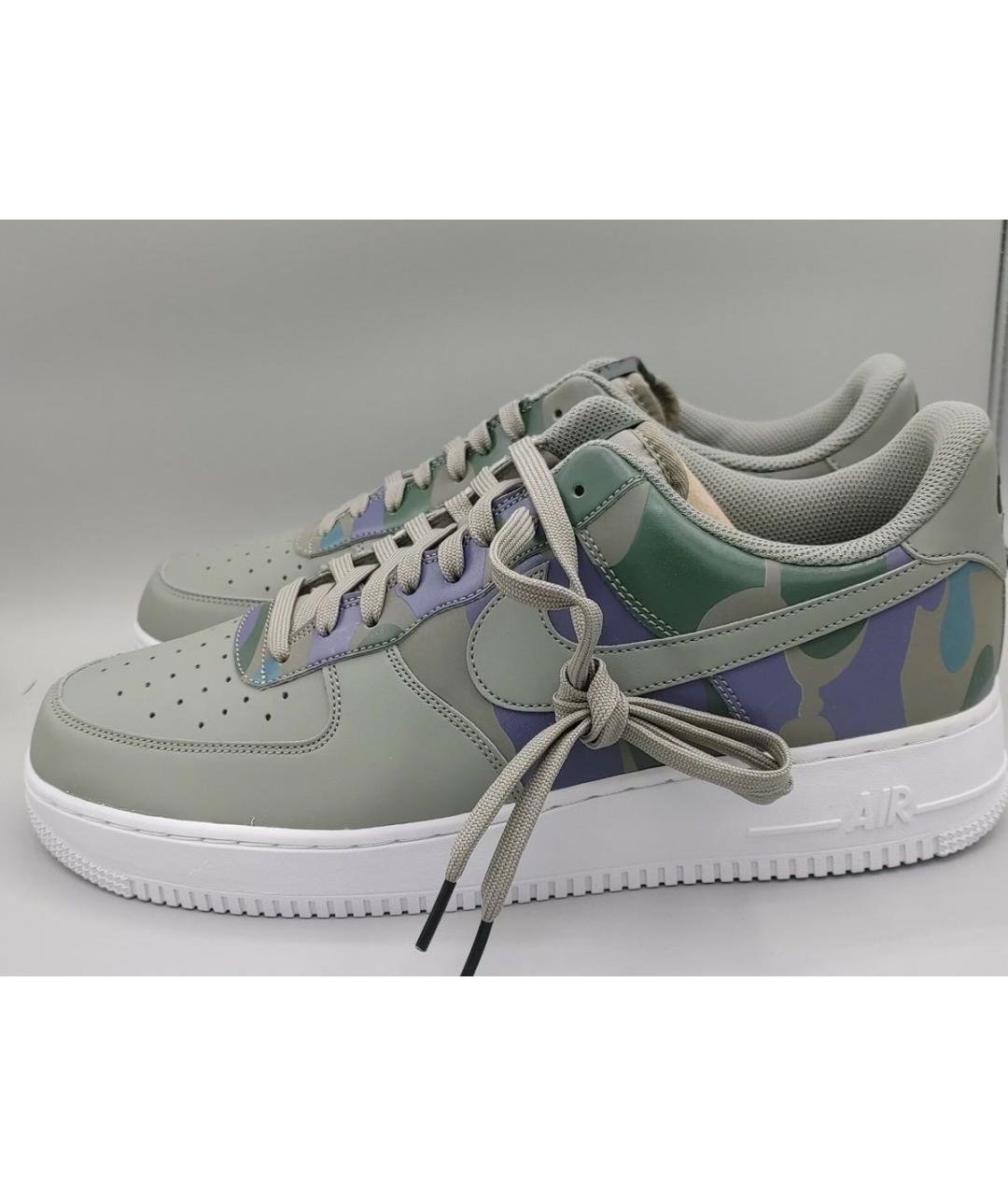 NIKE Серые кожаные низкие кроссовки / кеды, фото 5