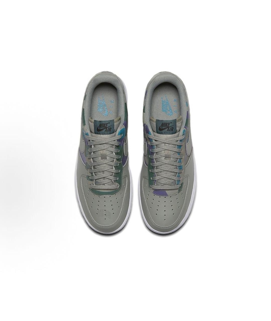 NIKE Серые кожаные низкие кроссовки / кеды, фото 4