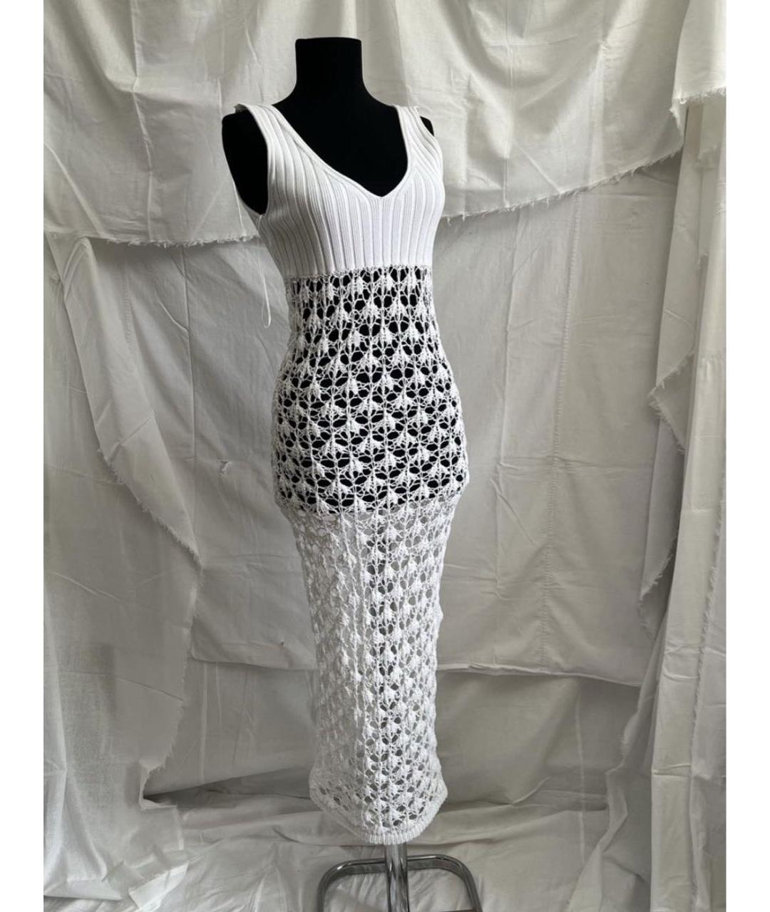 PINKO Белое хлопковое платье, фото 7