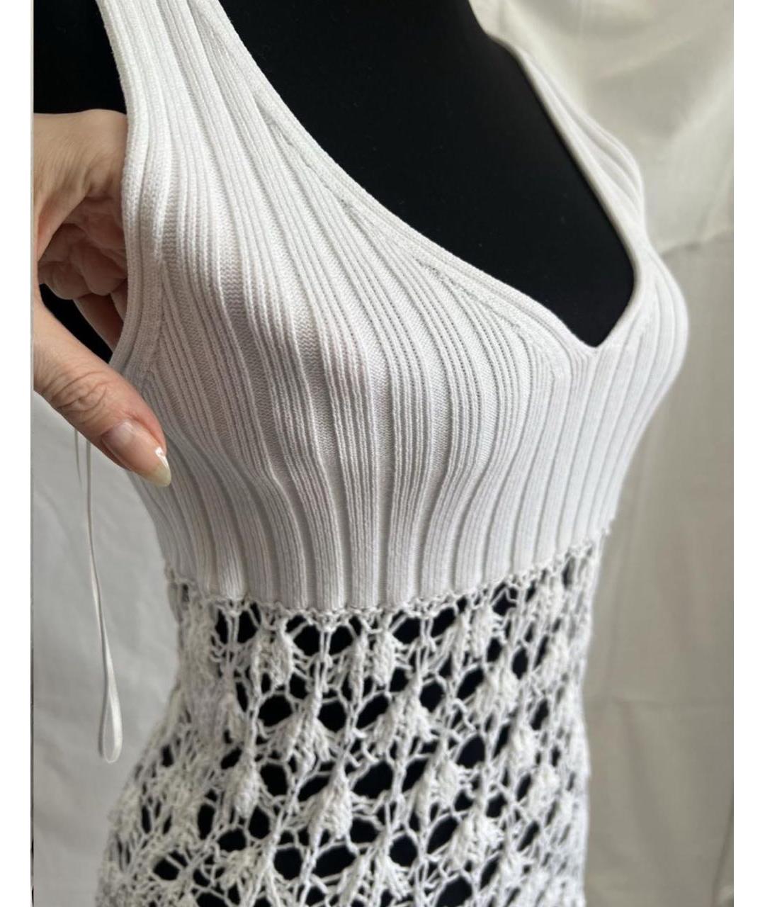 PINKO Белое хлопковое платье, фото 4