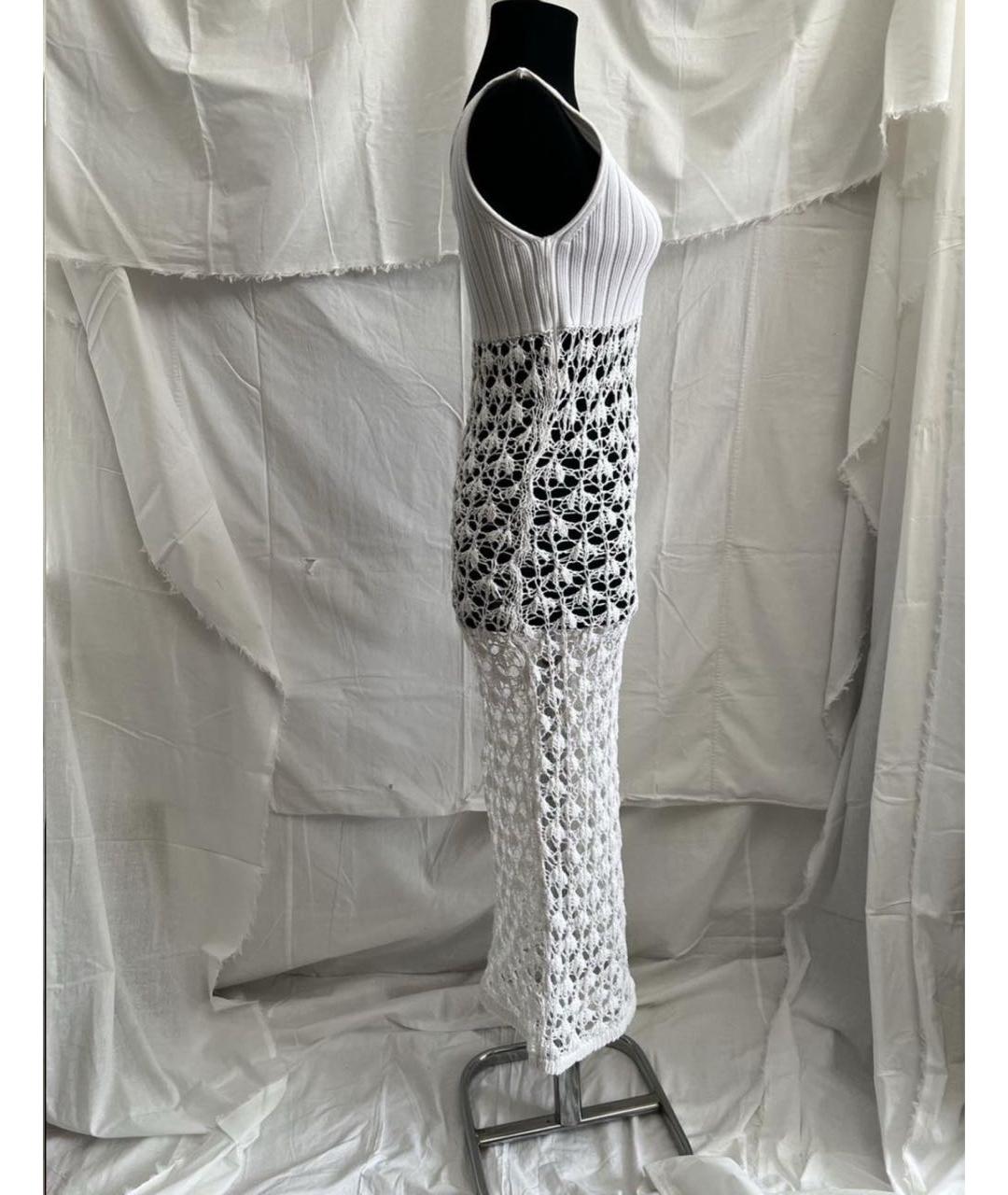 PINKO Белое хлопковое платье, фото 3