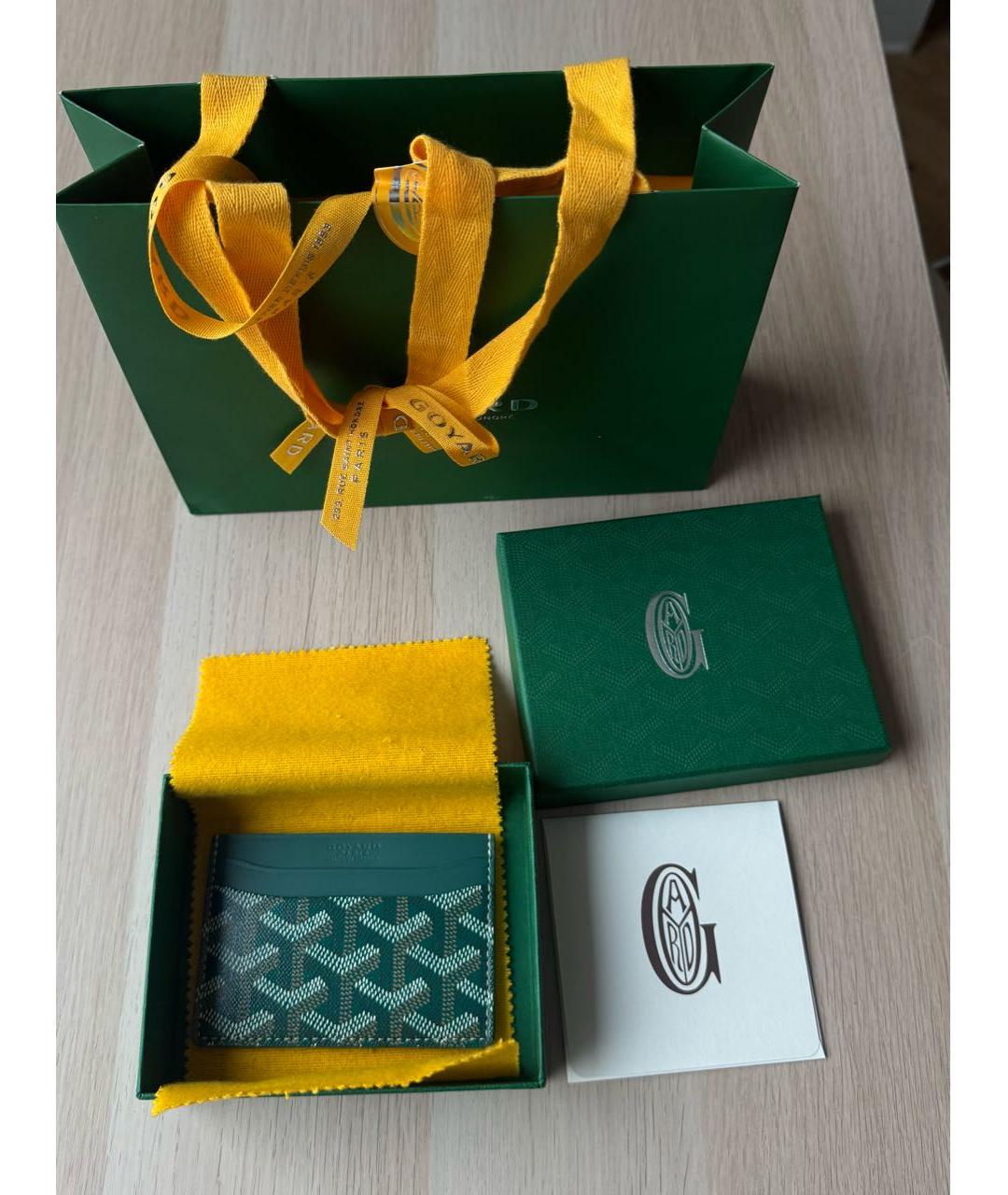 GOYARD Зеленый кожаный кардхолдер, фото 2
