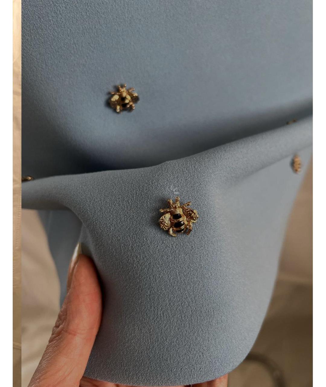 MAJE Голубая ацетатная юбка мини, фото 3