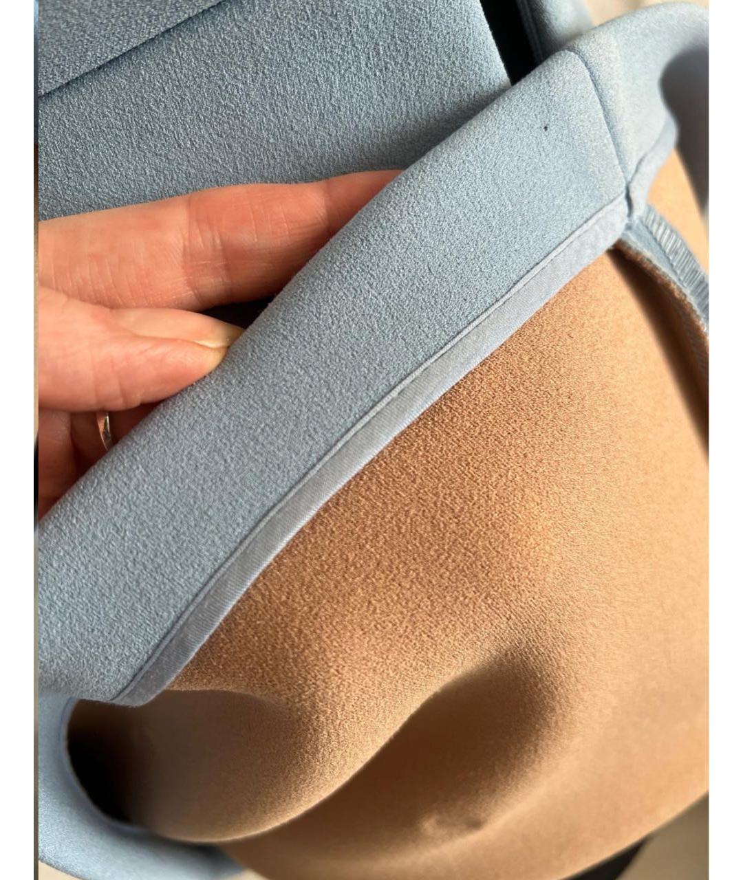 MAJE Голубая ацетатная юбка мини, фото 6