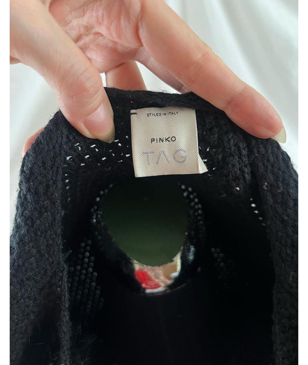 PINKO Черный шерстяной джемпер / свитер, фото 8