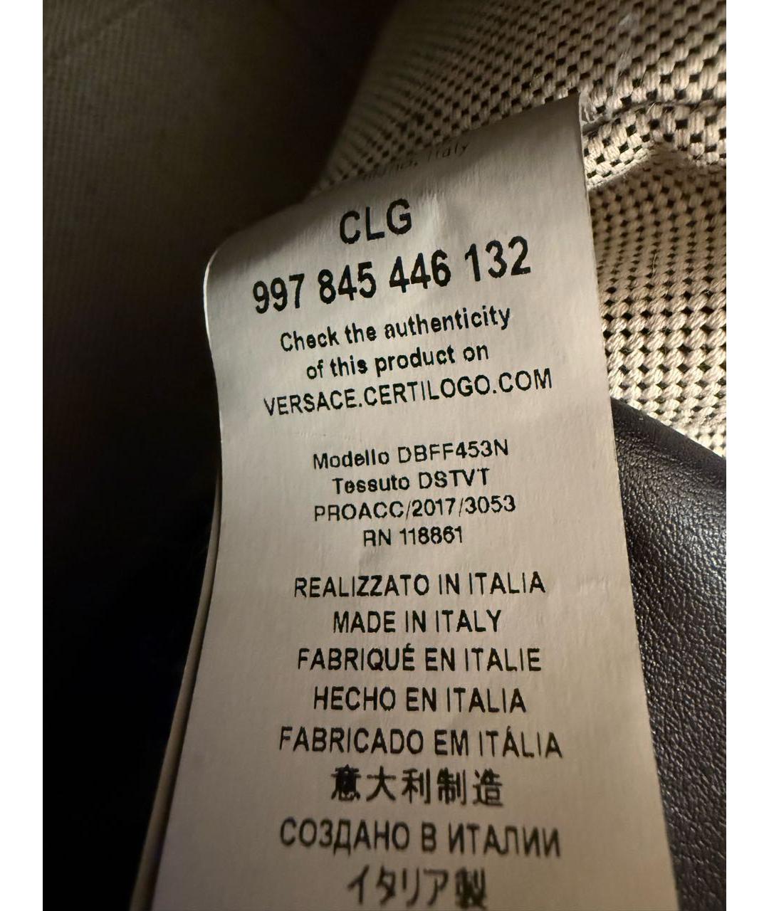 VERSACE Черная кожаная сумка тоут, фото 4