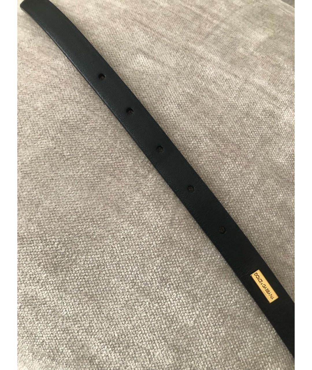 DOLCE&GABBANA Черный кожаный ремень, фото 5