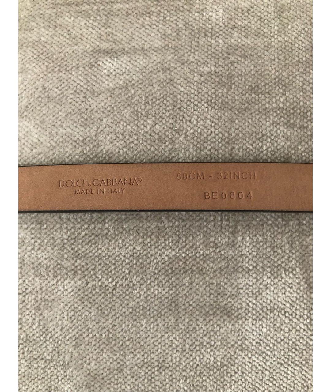 DOLCE&GABBANA Черный кожаный ремень, фото 3