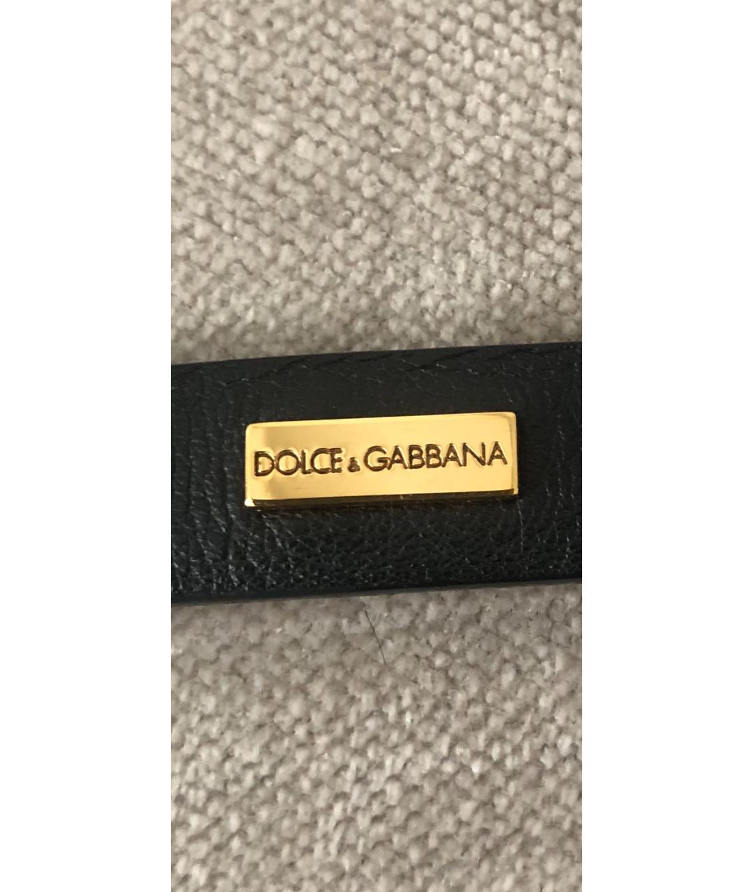 DOLCE&GABBANA Черный кожаный ремень, фото 6