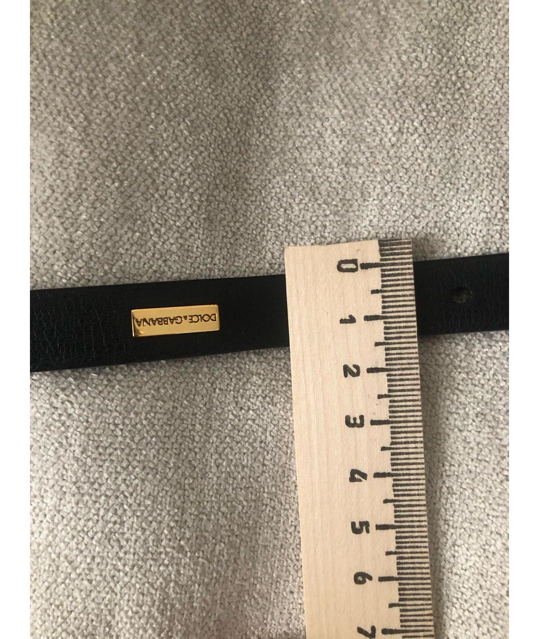 DOLCE&GABBANA Черный кожаный ремень, фото 4