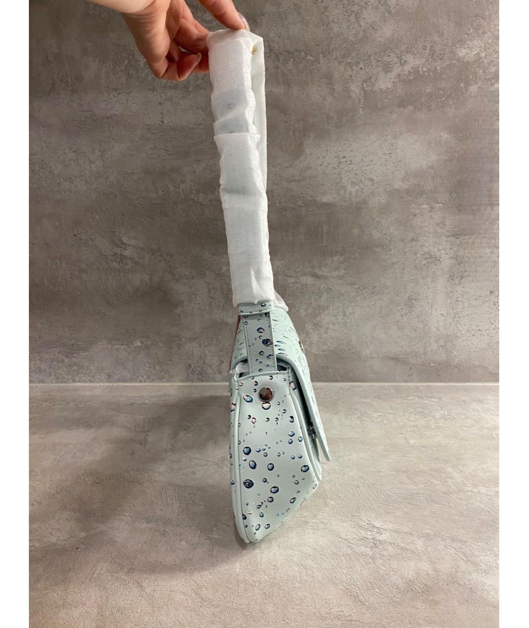 DIESEL Голубая сумка через плечо из лакированной кожи, фото 3