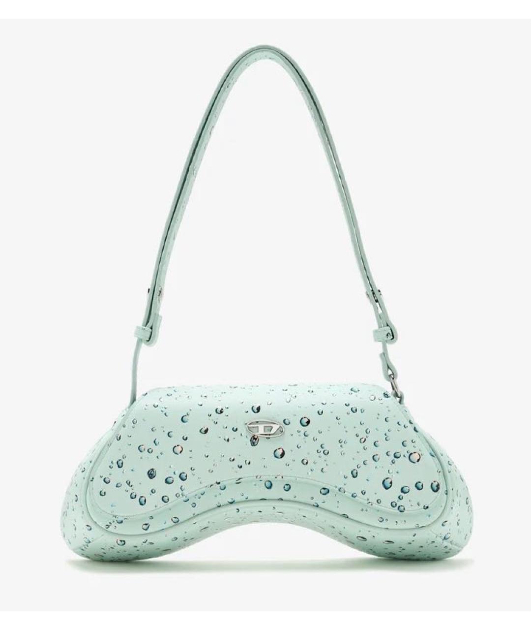 DIESEL Голубая сумка через плечо из лакированной кожи, фото 9