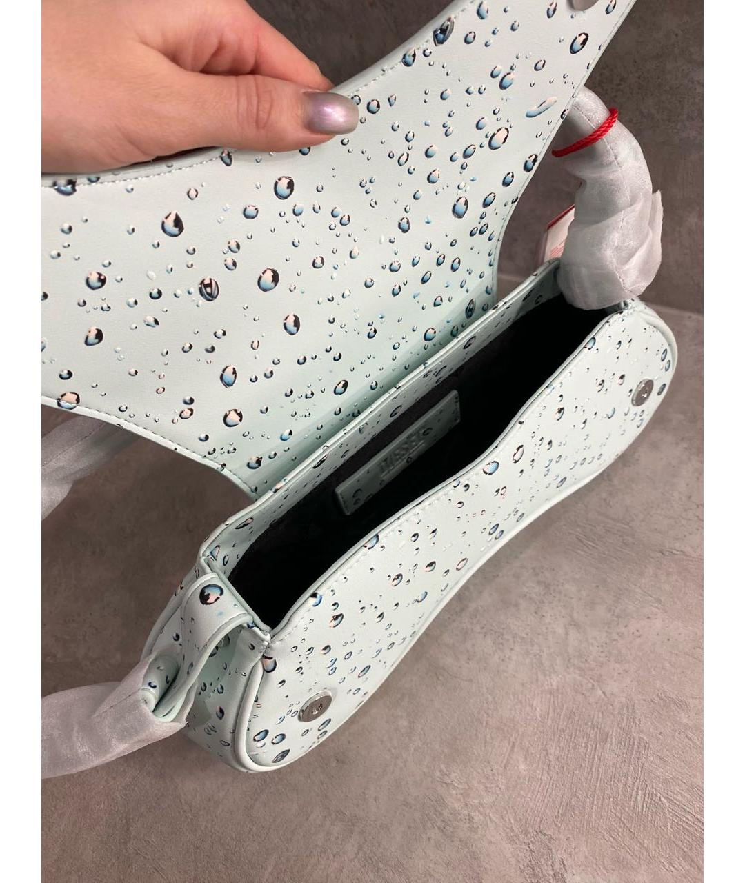 DIESEL Голубая сумка через плечо из лакированной кожи, фото 6