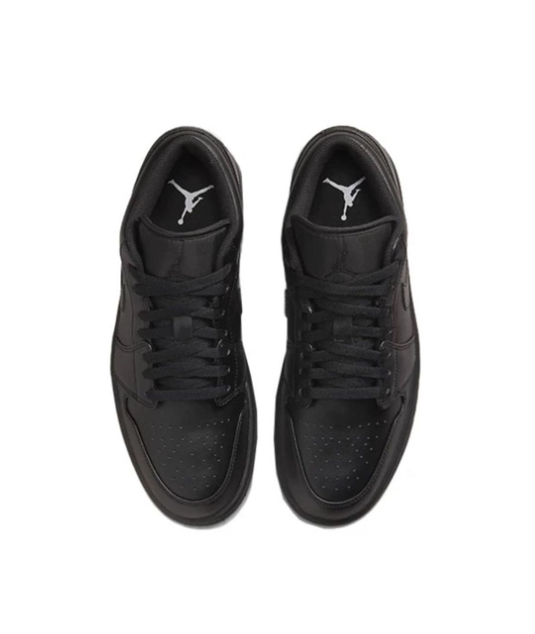 JORDAN Черные кожаные низкие кроссовки / кеды, фото 3