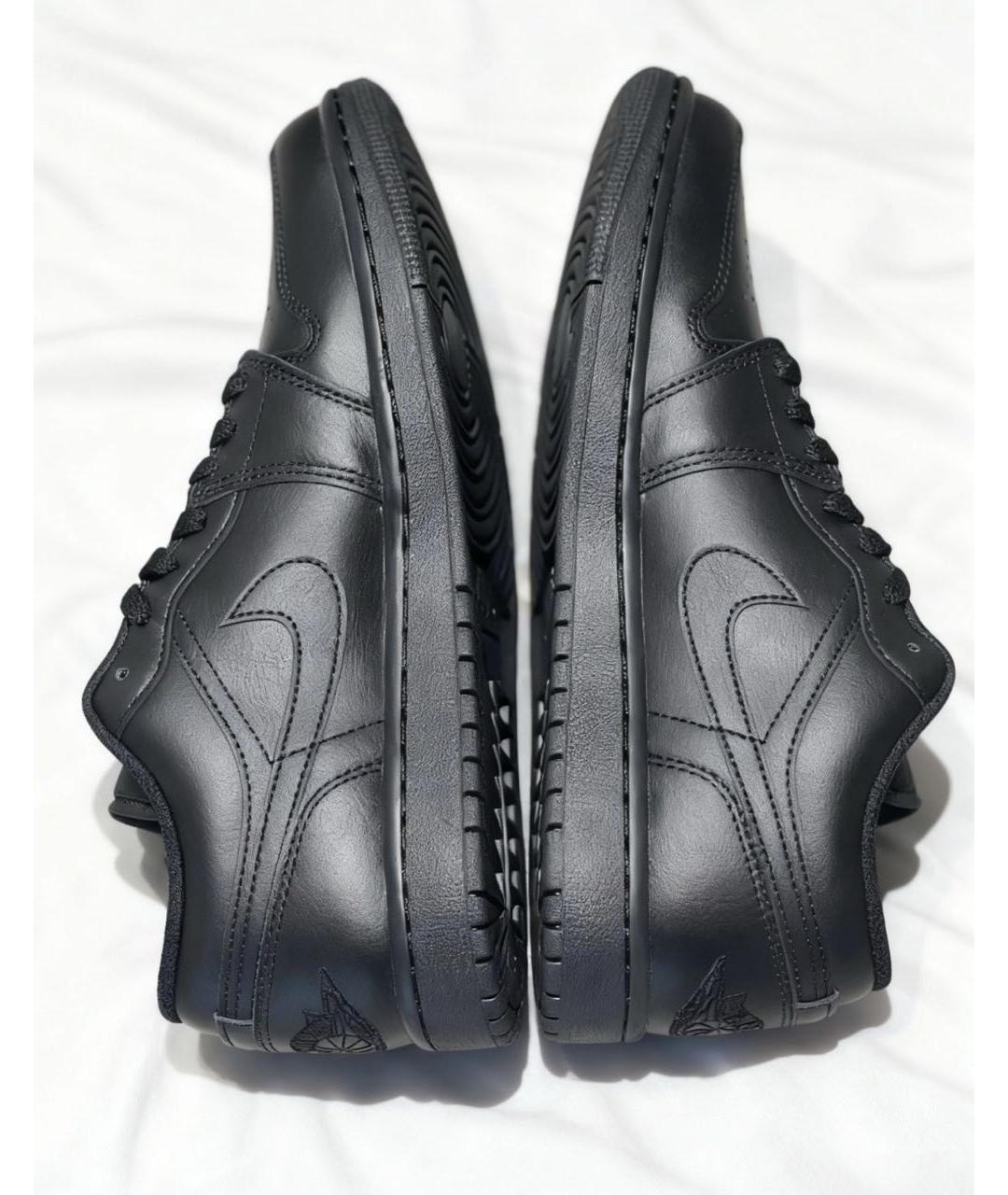 JORDAN Черные кожаные низкие кроссовки / кеды, фото 7