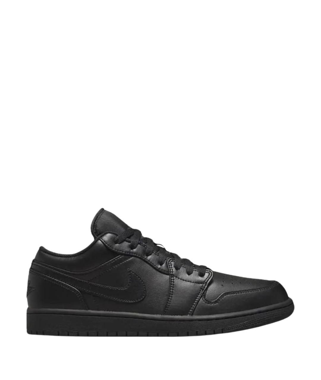 JORDAN Черные кожаные низкие кроссовки / кеды, фото 1