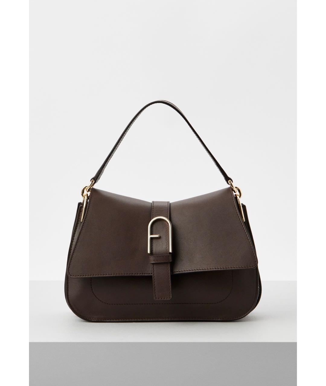 FURLA Коричневая кожаная сумка через плечо, фото 7