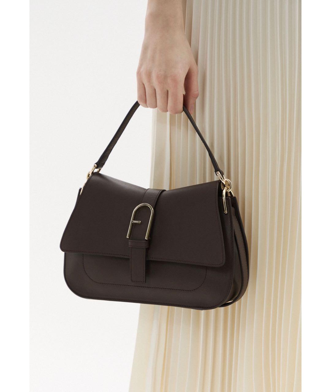 FURLA Коричневая кожаная сумка через плечо, фото 6