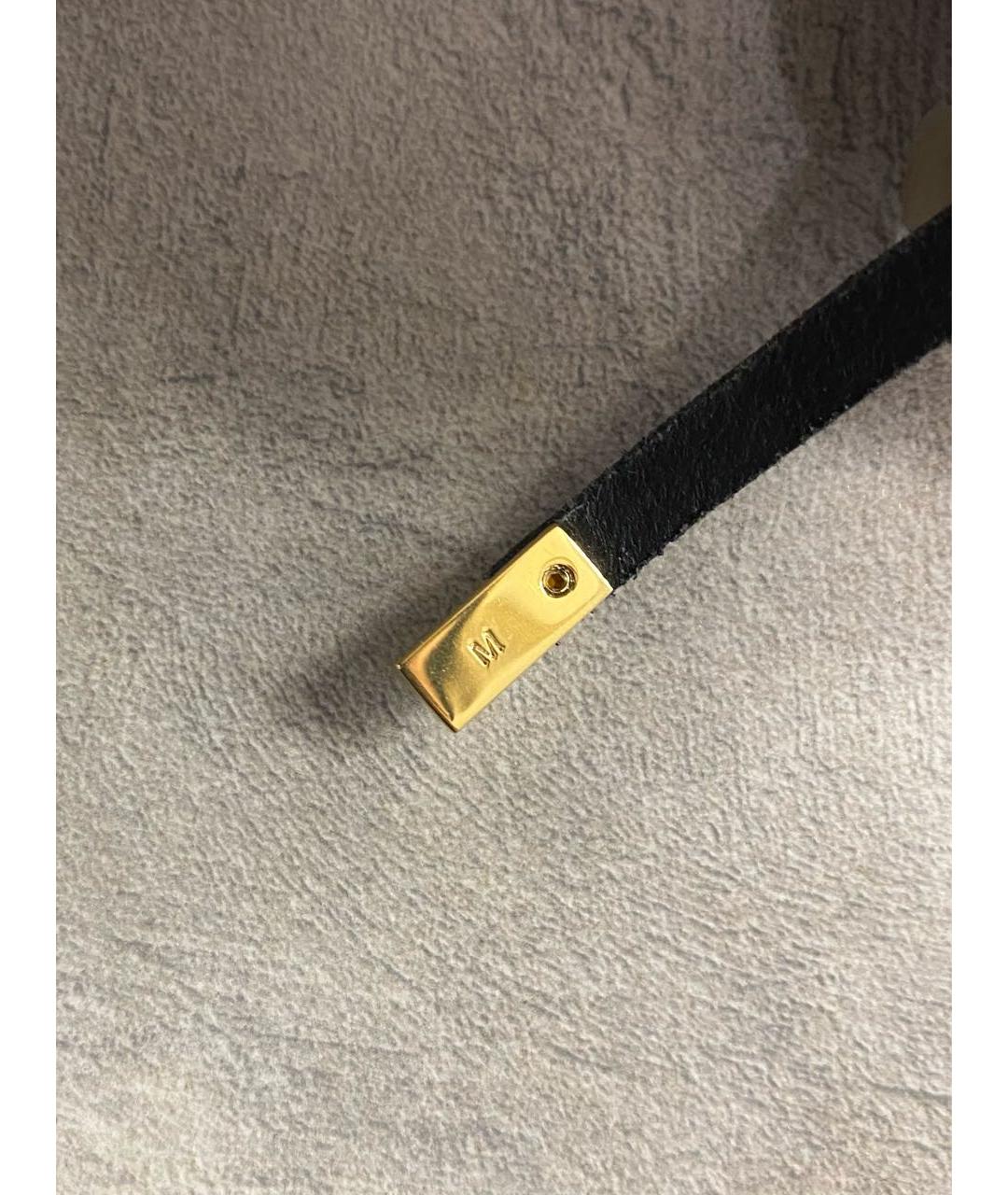 SAINT LAURENT Черный кожаный браслет, фото 6