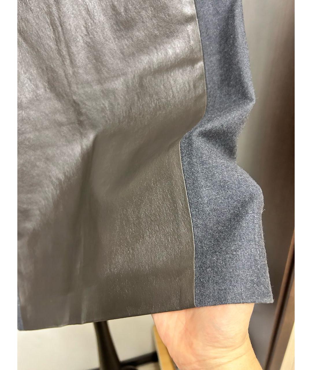 BRUNELLO CUCINELLI Серая шерстяная юбка миди, фото 8