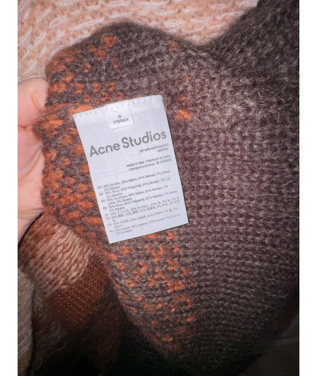 ACNE STUDIOS Коричневый шерстяной джемпер / свитер, фото 3
