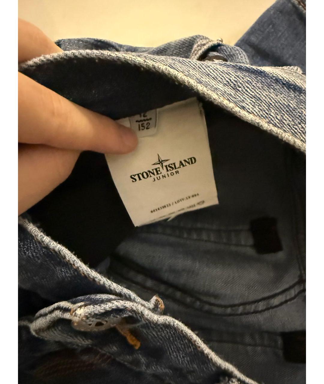 STONE ISLAND Синие хлопковые детские джинсы, фото 5