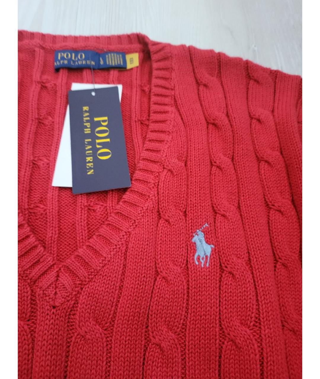 POLO RALPH LAUREN Красный хлопковый джемпер / свитер, фото 3