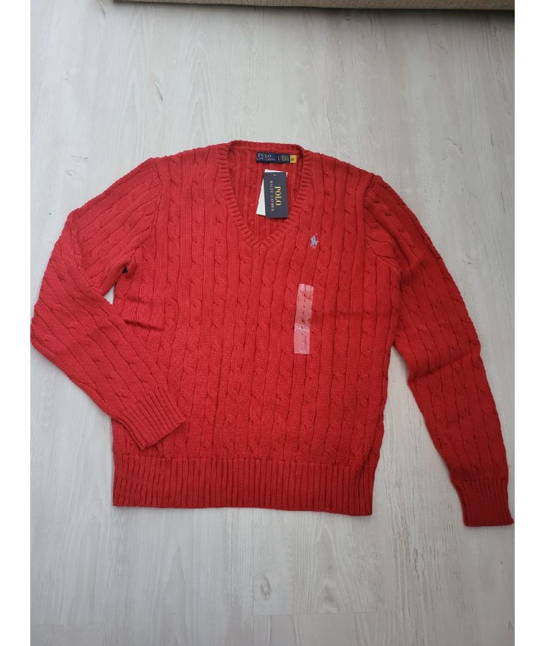 POLO RALPH LAUREN Красный хлопковый джемпер / свитер, фото 2