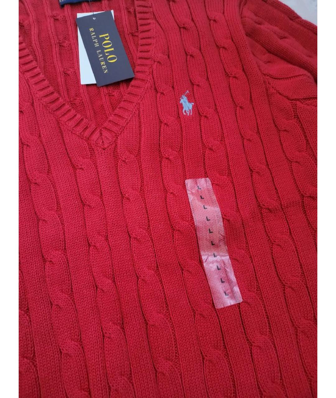 POLO RALPH LAUREN Красный хлопковый джемпер / свитер, фото 5