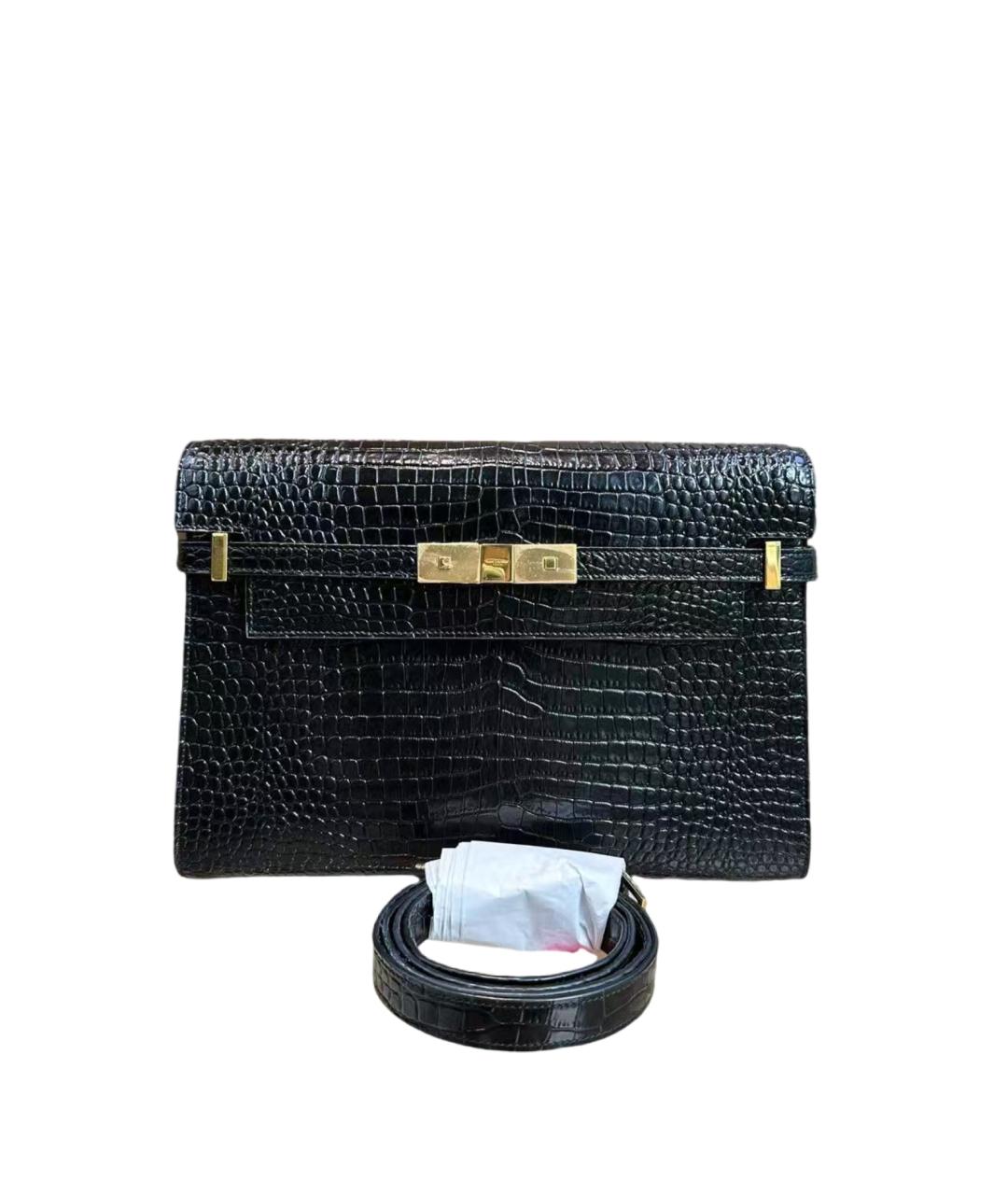 SAINT LAURENT Черная кожаная сумка через плечо, фото 8